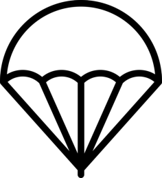 Open Parachute Silhouette Cutting Svg Files, Free Vectors File